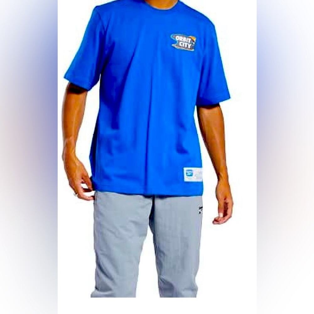 Reebok 2XL Men’s Standard Graphic Tee, Jetsons meet the Flintstones Blue
